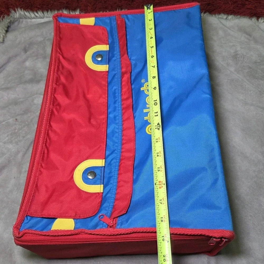 Vintage OshKosh Kids Red Blue Travel Suitcase Storage Organizer Bag 90s 80s